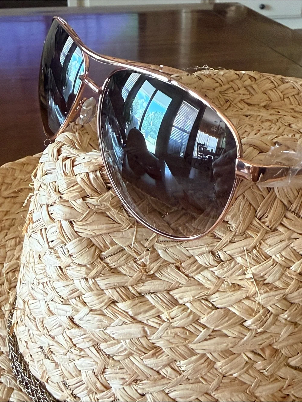 Rose Gold Jessica Simpson J106 Aviator Sunglasses Gray Lenses - Women